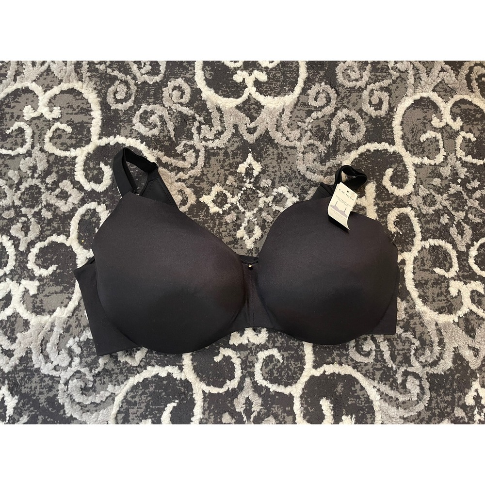 Cacique Black Invisible Backsmoother Balconette Bra 40F NWT